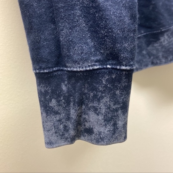 Decree Men’s Vintage Wash Blue Crewneck Sweater Tie Dye Zip Hem Casual M - Picture 9 of 11